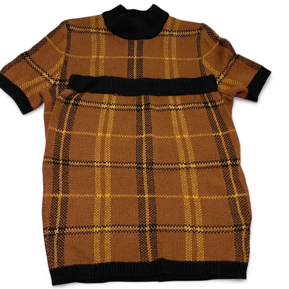 Almost Famous Plaid Knit 2-Piece Set | Sweater + Skirt | Size M